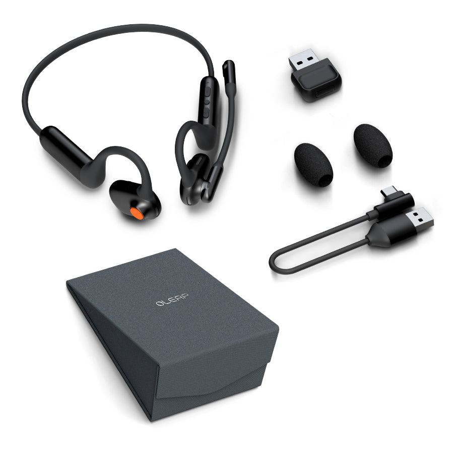 Oleap Pilot: Open-Ear Business Headset with Mic & ENC